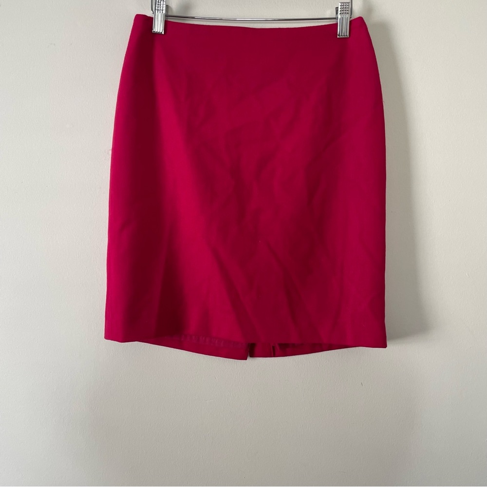Talbots Magenta Hot Pink Wool Career Lined Pencil Skirt Size 4 Petite